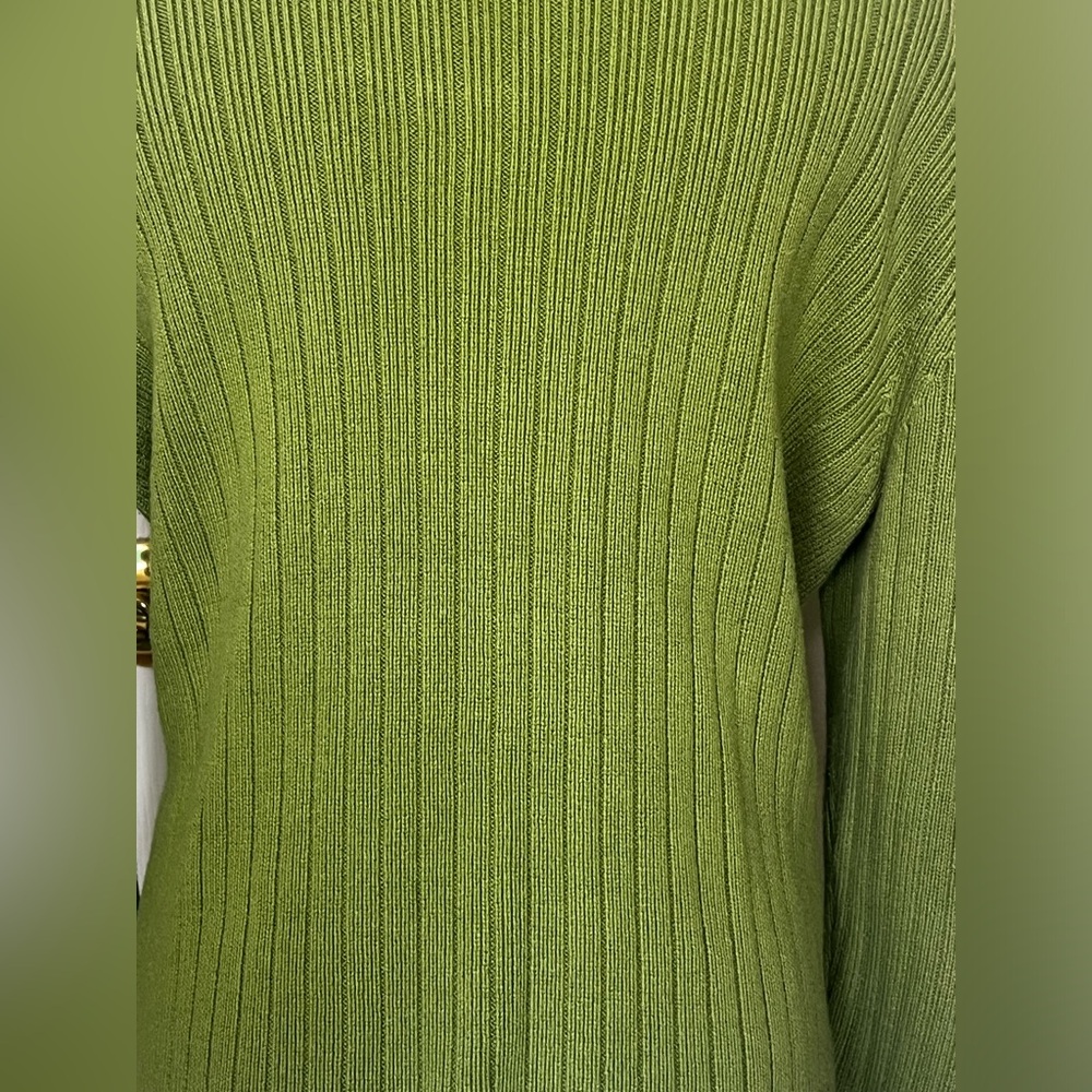 Designers Originals Sz PL Rib knit pullover Sweater designer buttons Green - Picture 8 of 11